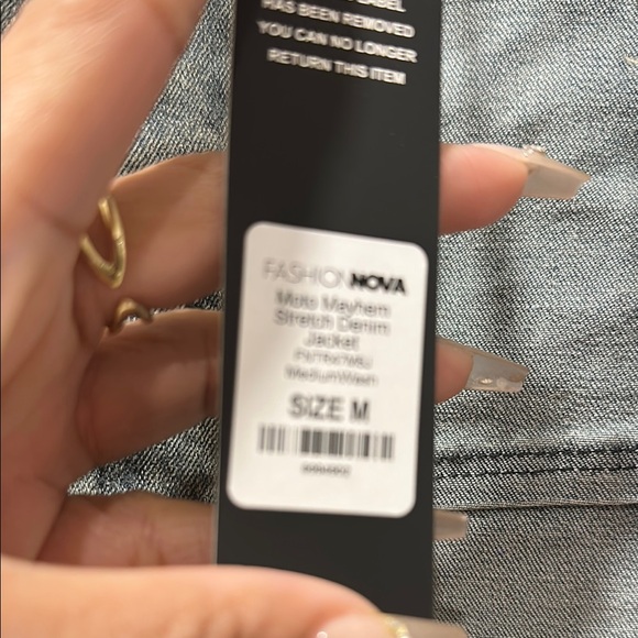 Fashion Nova Moto Mayhem Denim Women's Jacket - Picture 3 of 8